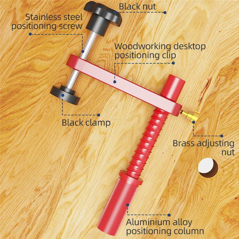 ABBY-2Pcs Woodworking Fast Pressure Feeder Desktop Pressure Plate Press Clip Manual Clamping Aluminum Alloy Accessories