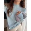 Fashion Casual Semi-turtleneck Knitted Sweater Women's Autumn and Winter Bottoming Shirt New Elegant Casual Simple Slim Fit Solid Long Sleeved Top