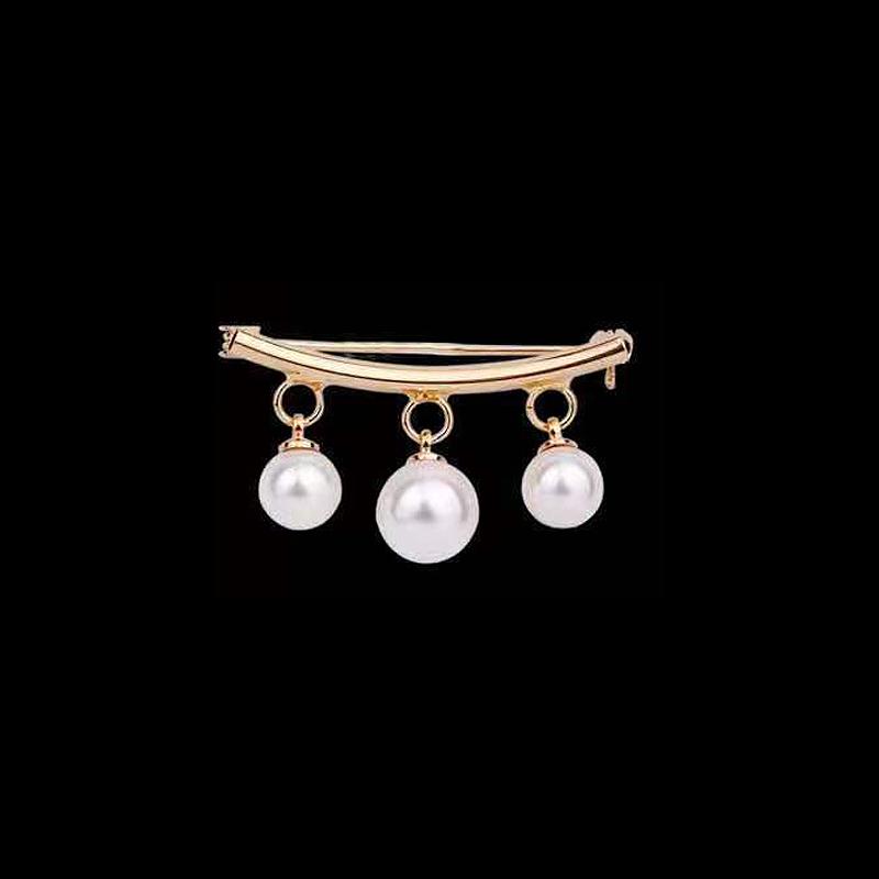 French Pearl Anti-Exposure Blazer Insert Accessory Single Pin Brooch Mourning Brooch