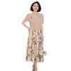 2025 Summer Slimming Short-Sleeve Midi Dress for Middle-Aged & Elderly Women