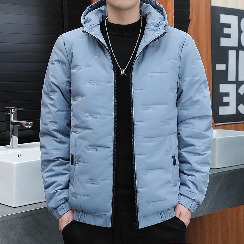 Men's Korean Style Hooded Cotton Down Coat – Trendy Winter and Autumn Fashion, Short Length