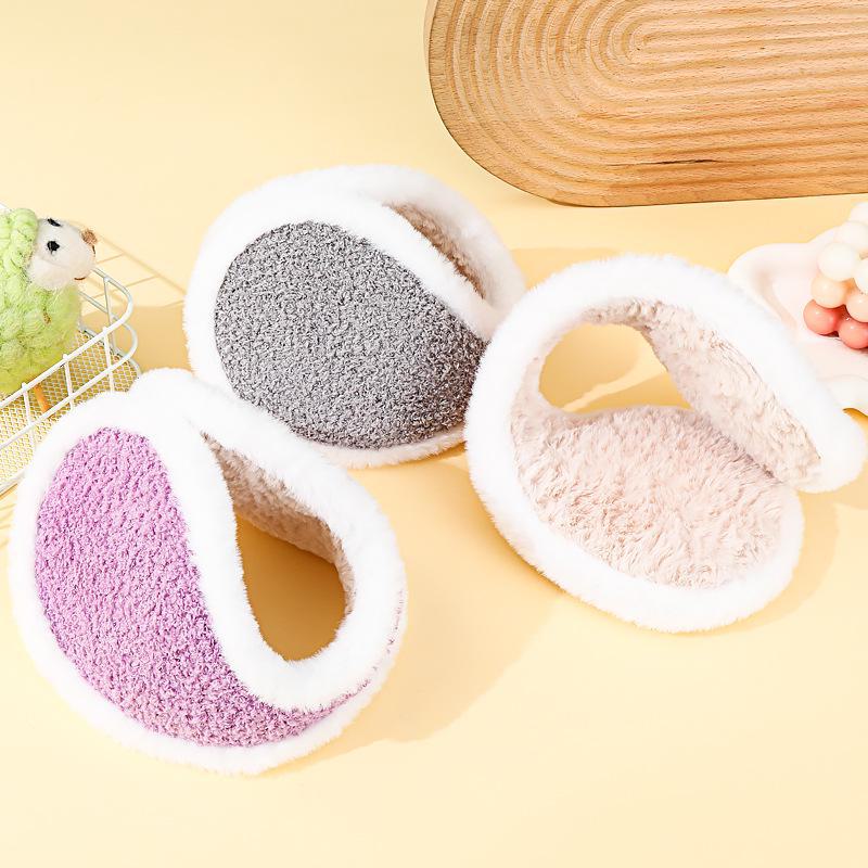 2024 Winter Men's Windproof Warm Fur Earmuffs - Solid Color, Thickened Design for Outdoor Use