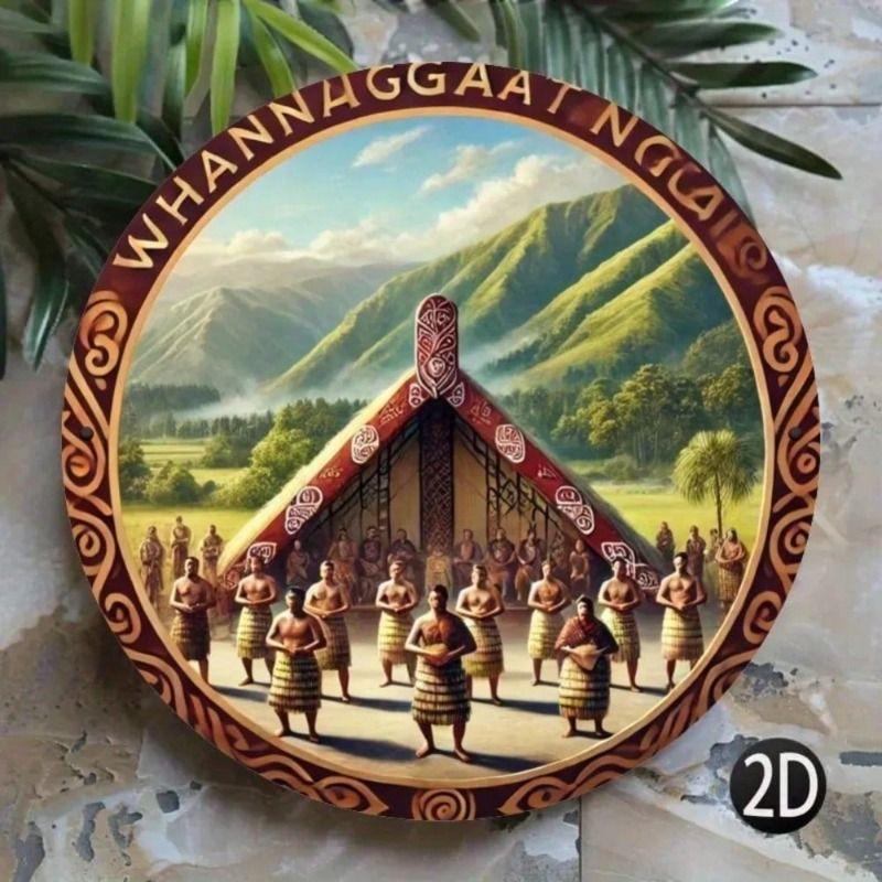 Round Metal Tin Sign Wall Art Home Living Room Office Cafe Decor 20x20cm