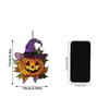 Acrylic Pumpkin Hanging Decoration with Witch Hat Halloween Theme Double Sided Flat Pendant for Indoor Outdoor Wall Door Window Display