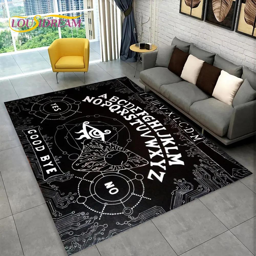 Ouija Tarot Witchcraft Gothic Area Rug,Carpet Rug for Living Room Bedroom Sofa Doormat Decoration,Kids Play Non-slip Floor Mat