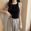 Contrasting Color Modal Ribbed Camisole - Slim Fit, Patchwork Sleeveless Top