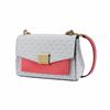New MICHAEL KORS Lita Canvas Shoulder Bag, Crossbody Bag, Handbag Medium Women's White & Rose Red 35T0GXPL2B-604