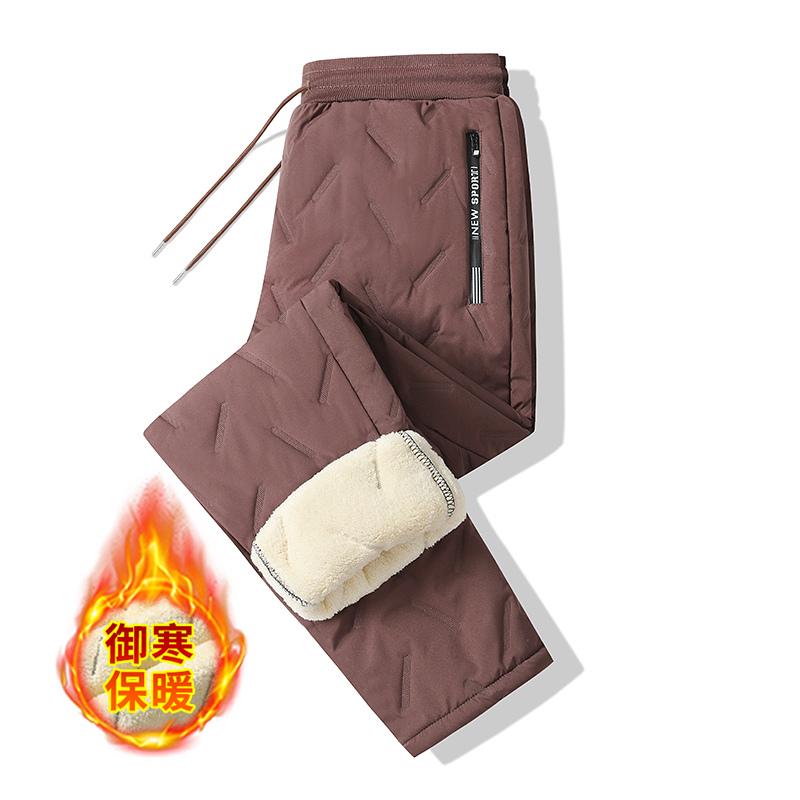Lamb Velvet Cotton Pants Men's New Winter Outdoor Warm Large Size Loose Cold-proof Casual Plus Velvet Thickened Trousers