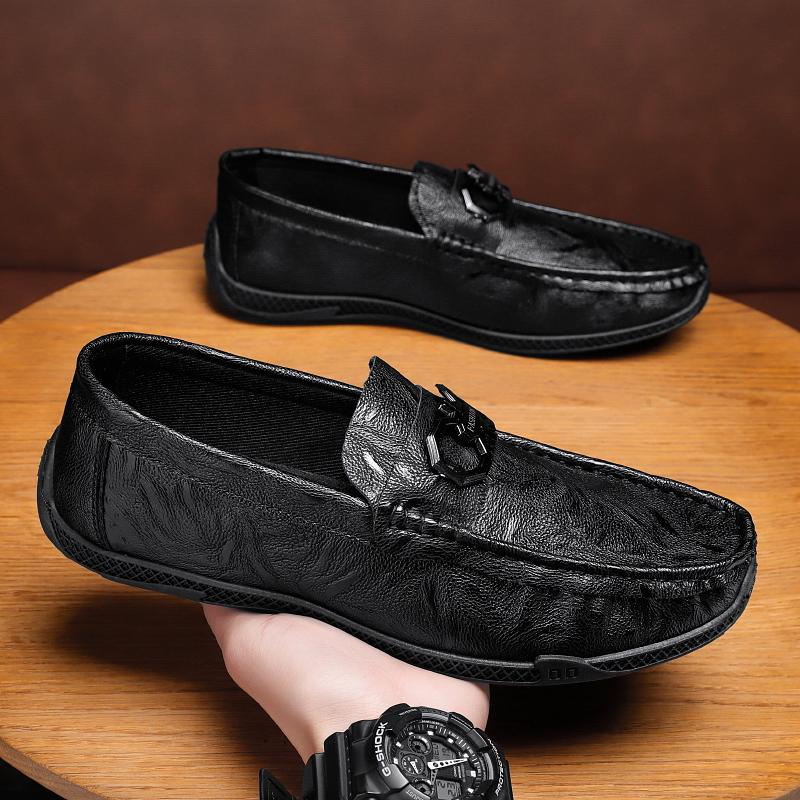 Autumn business British style casual leather shoes driving soft-soled lazy black Doudou tide shoes