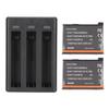 Action Camera Battery Charger 3 Slots Charger for Insta 360 X3 with Type C Charge Cable and Replacement Batteries