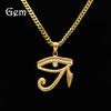 Stainless Steel Gold Eye Pendant Hip Hop Necklace Men's Jewelry