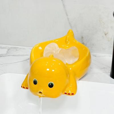 Ceramic Soap Box Cartoon Milk Dragon Drain Case Sink Sponge Holder Anti Slip Soap Container Bathroom Accessory Home Organization