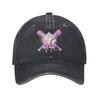 Fashion Baseball Bat Ice Cream Watercolor Baseball Cap for Unisex Women Distressed Washed Headwear Adjustable Fit Caps Hat