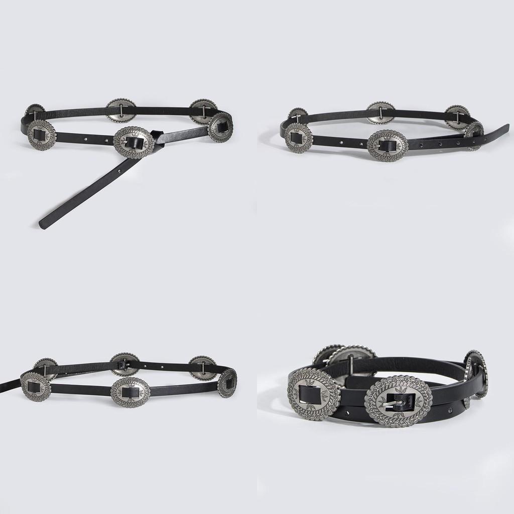 Retro Western Belt For Women With Pu Material And Irregular Shape Buckle For Vintage Fashion