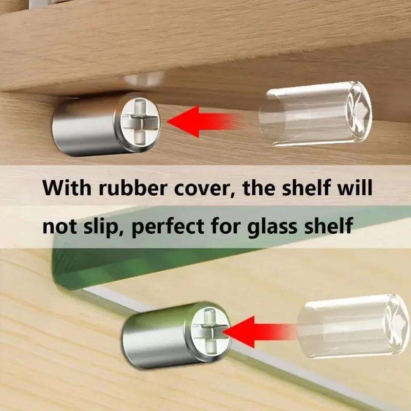 Self-Tapping Screws Cabinet Laminate Shelf Support Pegs with Non-Slip Sleeve Shelves Kitchen Glass Furniture Closet Shelf Pins