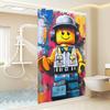 Cartoon Abstract Fun Various Occupations L-Legos Shower Curtain, Bathroom Decorative Shower Curtain, Waterproof Shower With Hook