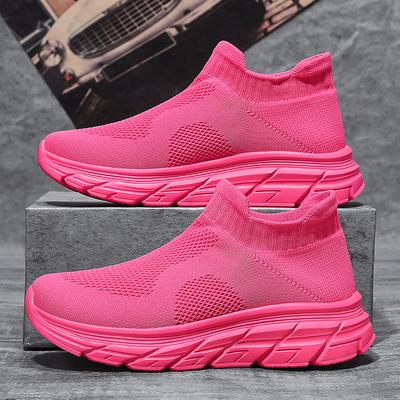 Flying Woven Socks Shoes Lightweight Outdoor Sports Couple Casual Summer Fashion One-pedal Men's Trendy Shoes