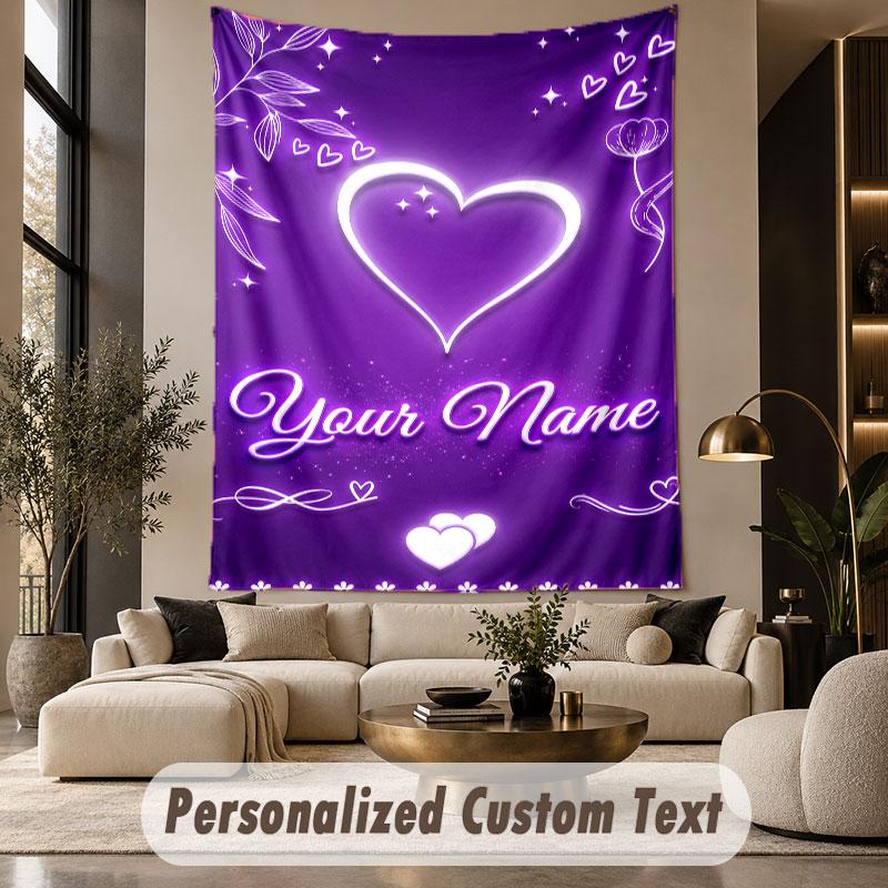 Valentine Love (78) Theme Custom Tapestry Personalized Custom Name Text Wall Hanging Tapestry Home Decor Background Cloth
