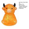 Glitzer-Hochlandrind Quetschspielzeug Langsam aufsteigend Klarer Rinder-Stressball Anti-Angst Weiche Tierform Haus-/Büro-Schreibtisch Fidget Toy