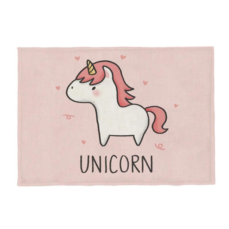 Cute Animal Placemat Rabbit Raccoon Seahorse Shark Children Napkin Dining Table Coaster Sheep Sloth Snail Squid Polyester Hemp 2pcs 30x45cm