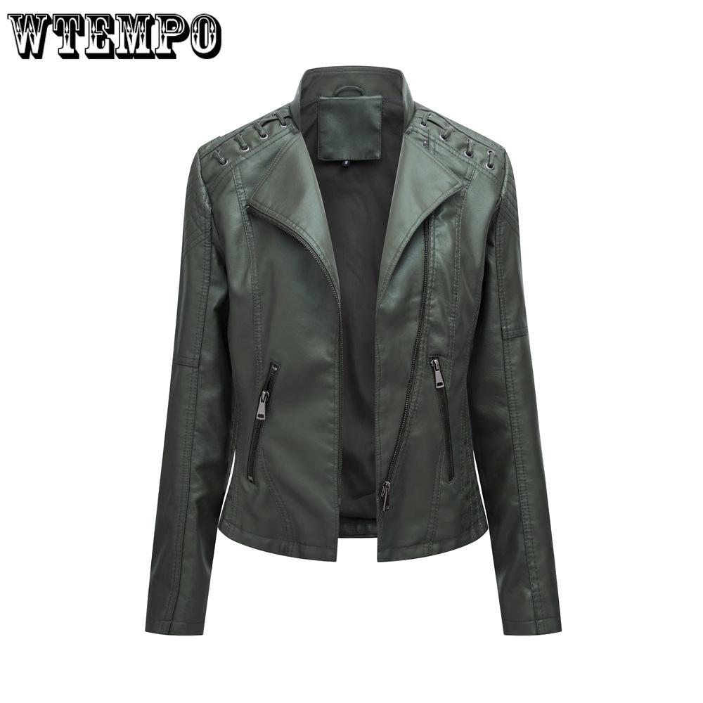 Spring and Autumn Women's Leather Jacket Short Jacket Slim Thin Section Leather Jacket Ms. Biker Clothing