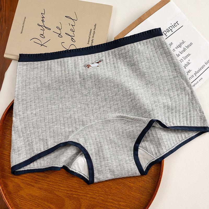 

Plus Size Girl Spring and Autumn Cute Puppy Cotton Antibacterial Extended Crotch Small Boxer Briefs L светло-серый