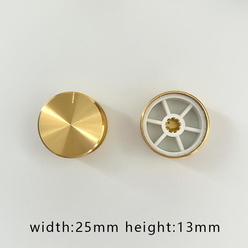 2PCS 6MM Potentiometer Knobs Caps Aluminum Alloy Knob Cap Volume Adjustment Knob Flower Shaft Hole Black Silver Gold