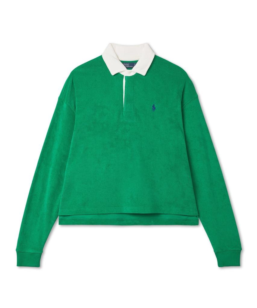 POLO RALPH LAUREN W Crop Terry Rugby Shirt - Green