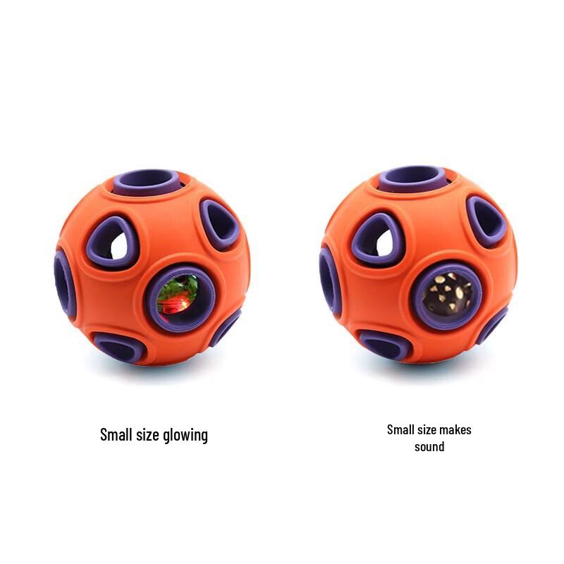 Yun Xiaoshi Double-Layer Anemone Pet Toy Ball with Bell, Orange/Purple, Large, 2-Pack