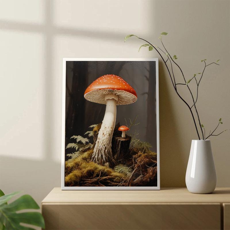 Dark Academia Antique Mushroom Botanical Vintage Posters and Prints Canvas Paintings Wall Art Picture for Living Room Home Decor