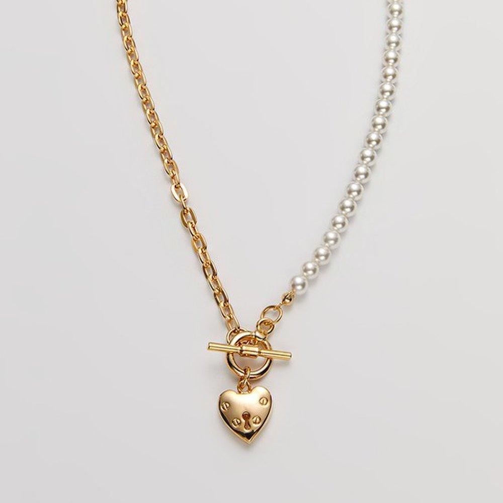 [Hei] Heart Toggle Pearl Necklace