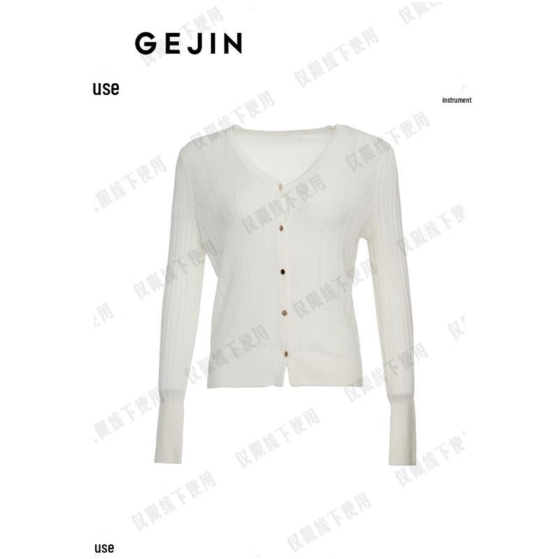 Ge Jin Women's V-Neck Long Sleeve Knit Sweater