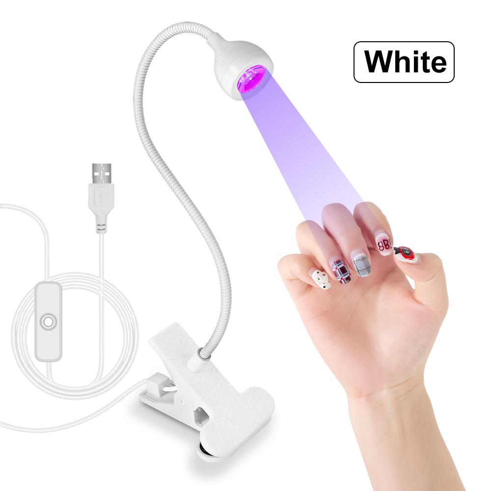 LED UV lampa na nehty pro sušení gelových laků na nehty Klipová Flexibilní Stolní Mini Přenosná USB Lampa na nehty UV Světlo Sušička pro Manikúru Salon