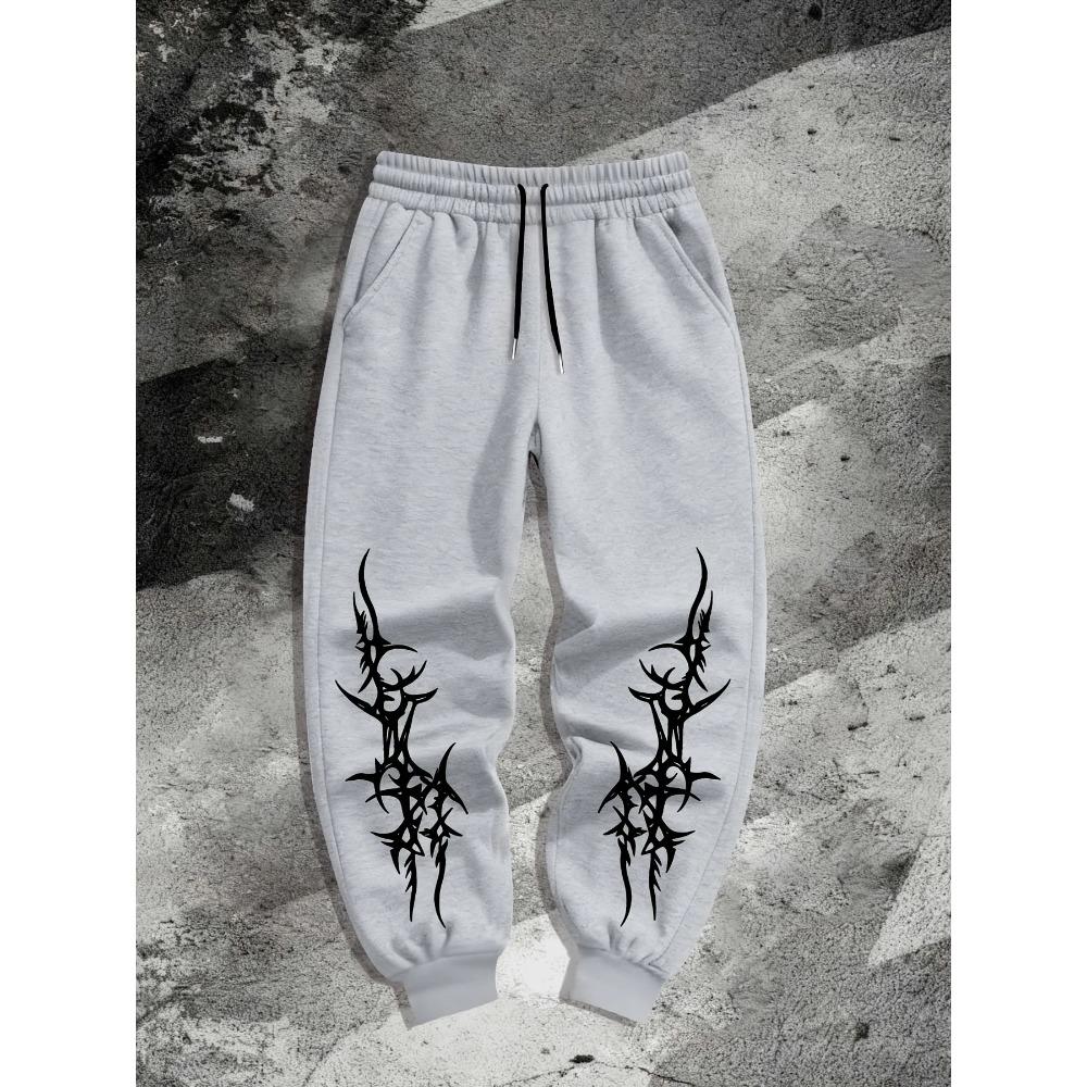 Mens Sweatpants Sports and Streetwear Loose Casual Pant Drawstring Men Printed Pant