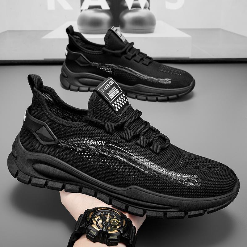 Breathable men's shoes new 2025 summer mesh shoes flying woven mesh casual versatile youth running sports trendy shoes