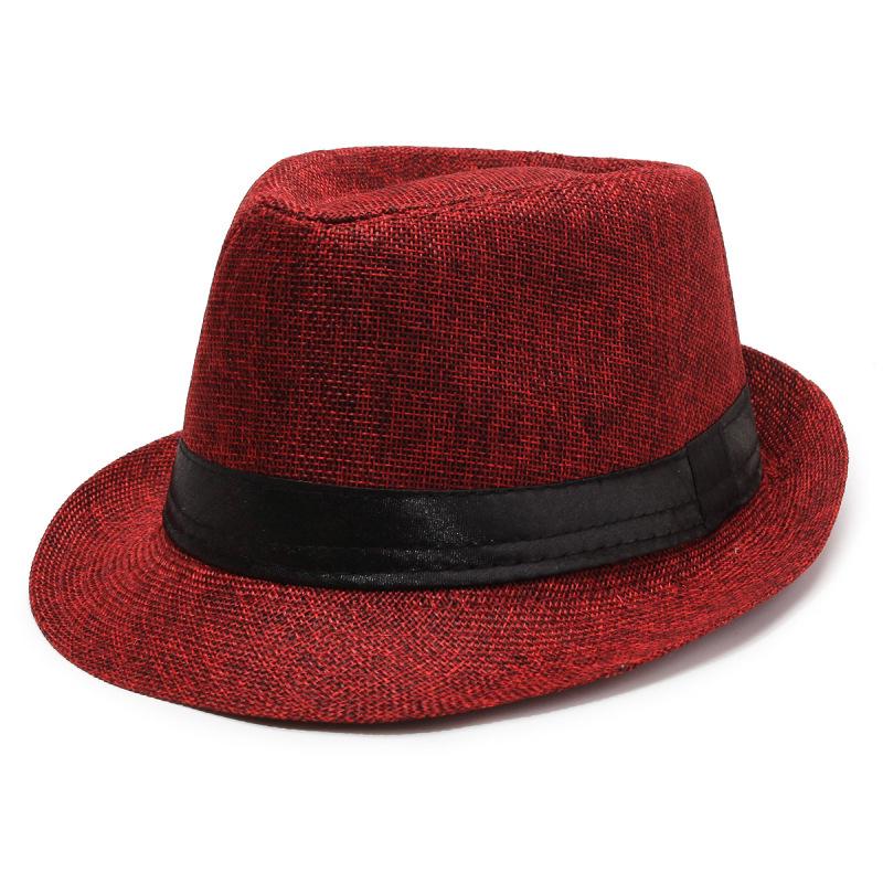 

Мужская федора из хлопка и льна: Дышащая шляпа от солнца для активного отдыха красный