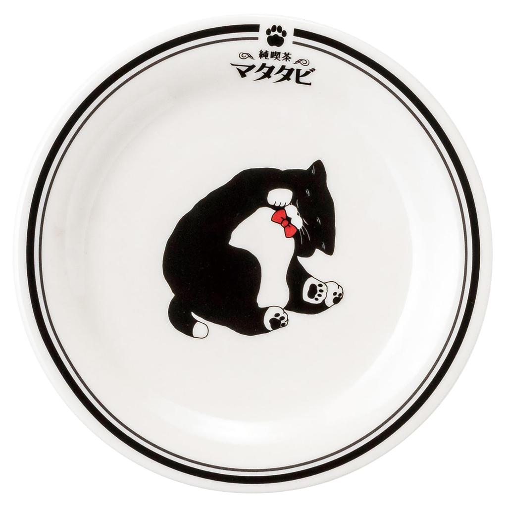 sun art "Junkissa Matatabi" Cute Tableware Plates, Cat Merchandise, Human-Friendly Tableware, Retro Design, Made In Japan, SAN4248