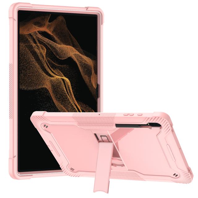 

Rugged Case Universal For Samsung Galaxy Tab S10 S9 S8 Ultra 14.6 inch SM-X920 X926 X910 X916b X900 X906 Kickstand Hybrid Cover S8 Ultra SM-X900 906 розового золота
