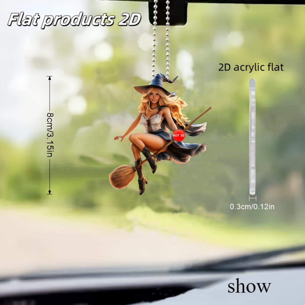 2D Flat Blonde Princess Pendant Wearing Witch Hat, Car Pendant, Backpack Pendant, Keychain, Christmas Pendant, Home Decoration