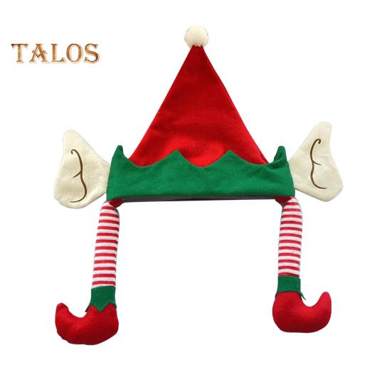 

Рождественская шапка ирландского эльфа, мультяшный декор для ног, контрастный цвет, большие уши, шапка Санты, праздничный подарок, головной убор, праздничный костюм, реквизит красный