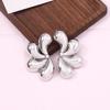 Light Luxury Glossy Tandem Water Drop Petal Personalized Stud Earrings Exaggerated Cold Wind Left and Right High-end Feeling