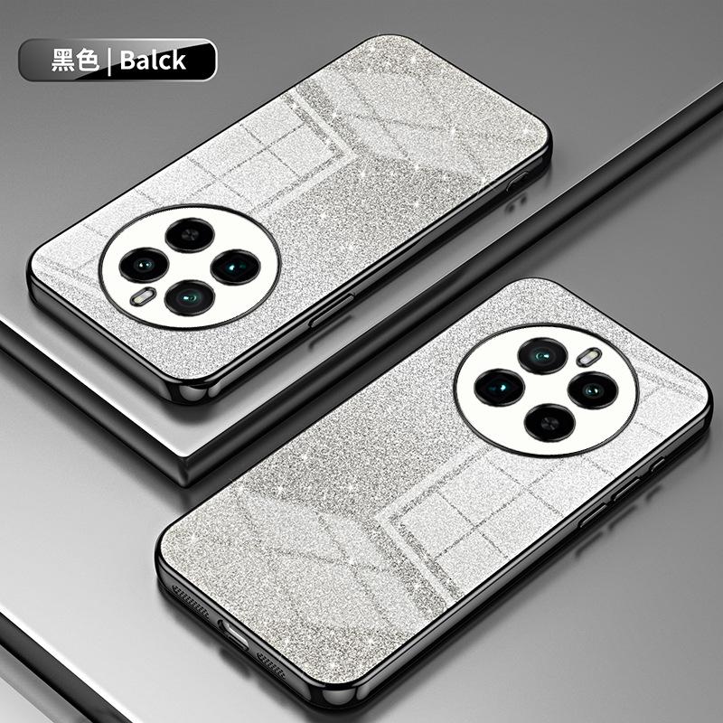 Applicable To OPPO Realme14Pro + Electroplated Glitter Mobile Phone Case True Me GT7 Transparent NEO8 Protective Case