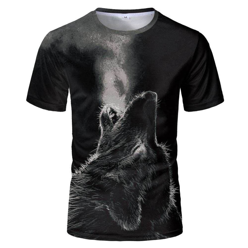 Herrenbekleidung 2021 Neuestes Harajuku Wolf 3D-Druck Cooles T-Shirt Herren/Damen Kurzarm Sommer Tops Tees Tier Mode T-Shirt Heiß