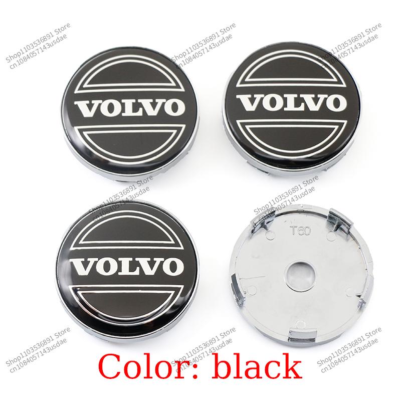 4ks 56/60mm Samolepky na středové krytky kol pro auto Kryty středů kol Pro Volvo Rdesign T6 AWD C30 C70 S40 S60 S70 S80 S90 V40 XC70
