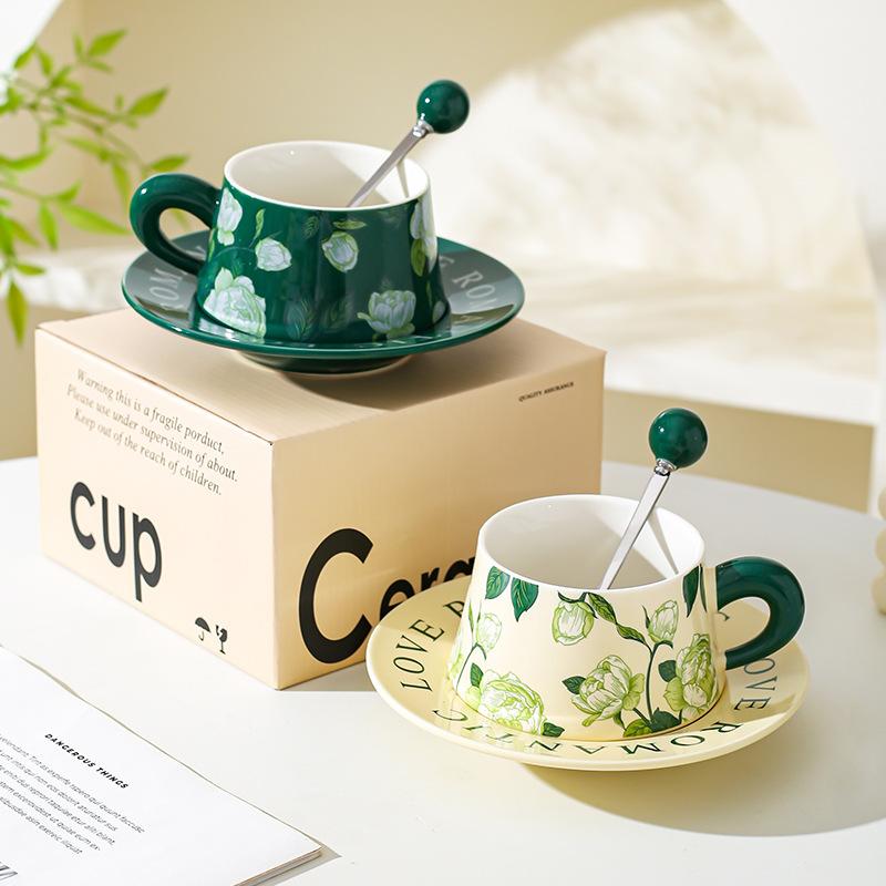 Fashion Ceramic Coffee Cup Saucer Mug Office Gift Gift Home Cup Water Cup Couple Breakfast Cup