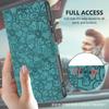 Applicable To iPhone17 Leather Case, Samsung S26 Cherry Blossom Embossed Card Wallet Protective Case Redmi 15C Matte
