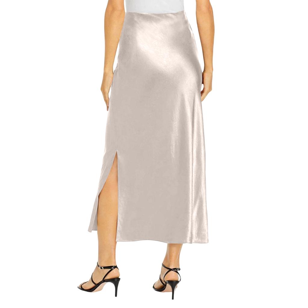 Women's Color Hip Hugging High Waist Slit Skirt