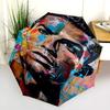 Celebrity Artistry: Vibrant Portrait Folding Umbrella Suitable for All Seasons Travel Sun Umbrella Sun Umbrella Gift