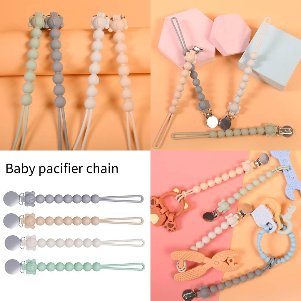 One-piece Infant Pacifier Holder In Food-grade Silicone