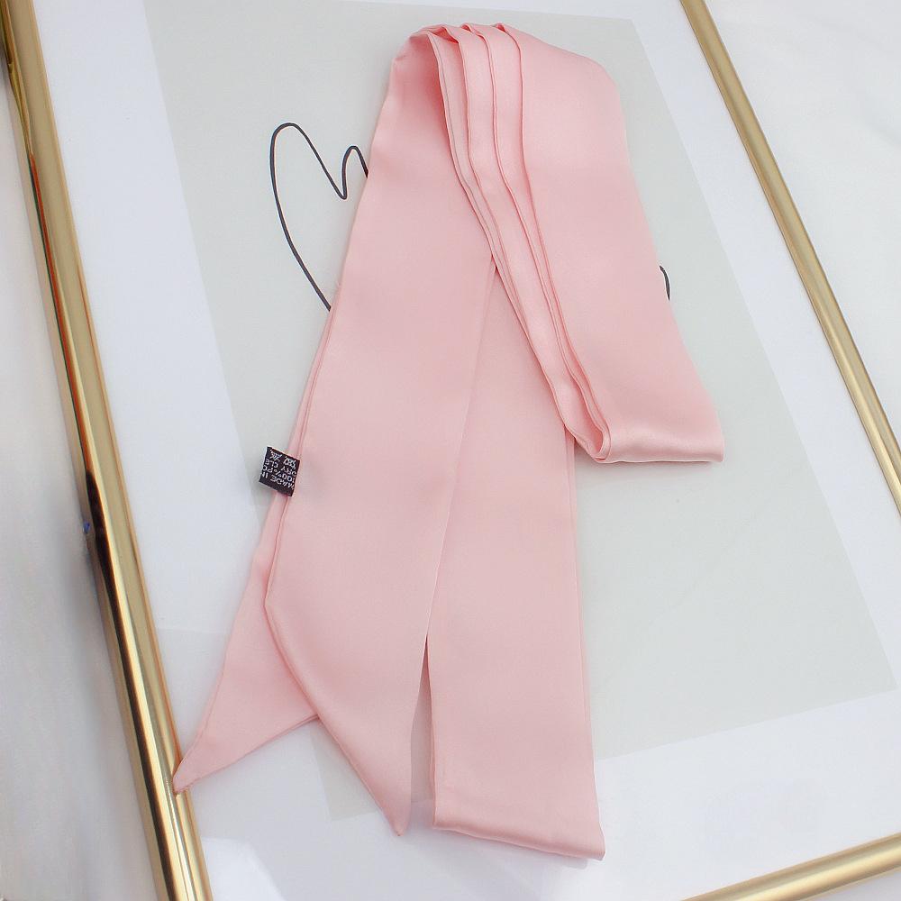 Long Skinny Hair Scarf For Women Silk Satin Headband Cute Neckerchief Solid Colors  Fashion Bag Scarves For Ladies 2024